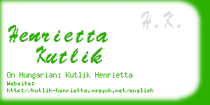 henrietta kutlik business card